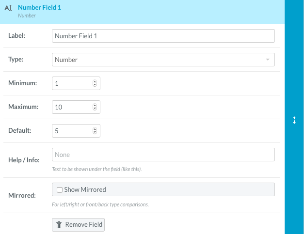 Number field setup in clinical notes