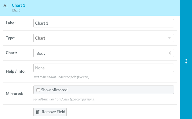 Chart field setup in clinical notes