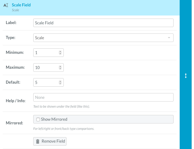 Scale field setup in clinical notes