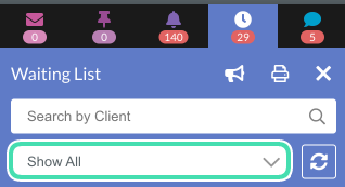 Filter the Waiting List by practitioner name in Nookal
