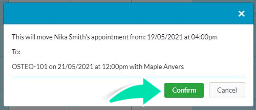 Review and confirm booking changes when adding from waiitng list