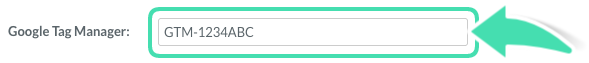Google Tag Manager ID field in Nookal settings