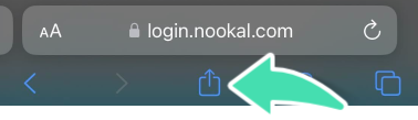 Safari share icon for adding Nookal to the iPhone home screen