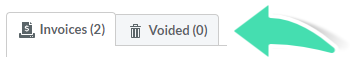 Voided invoices tab in Nookal Client Accounts section